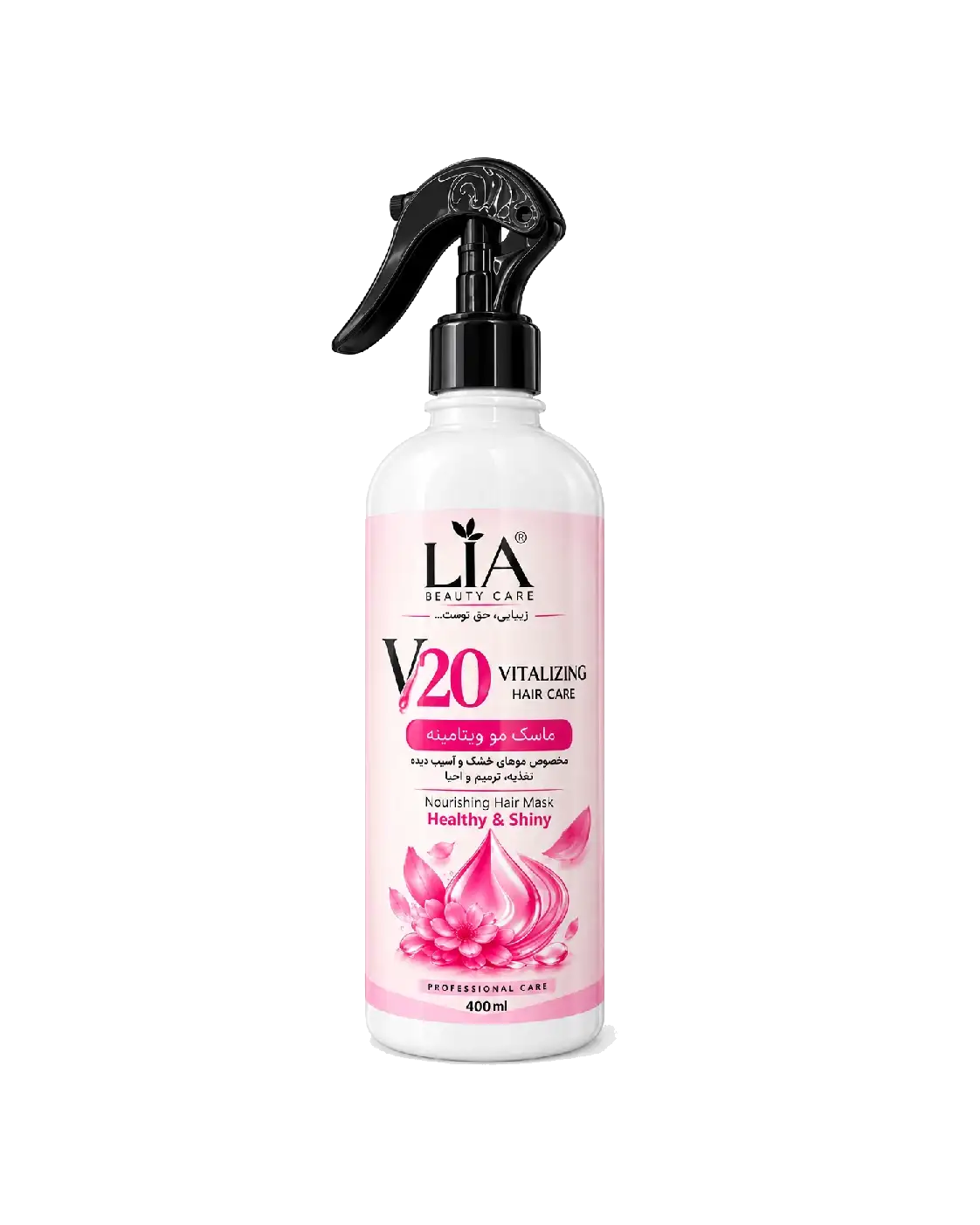 اسپری آبرسان و نرم‌کننده مو لیا مدل V20 حجم 400 میلی‌لیتر